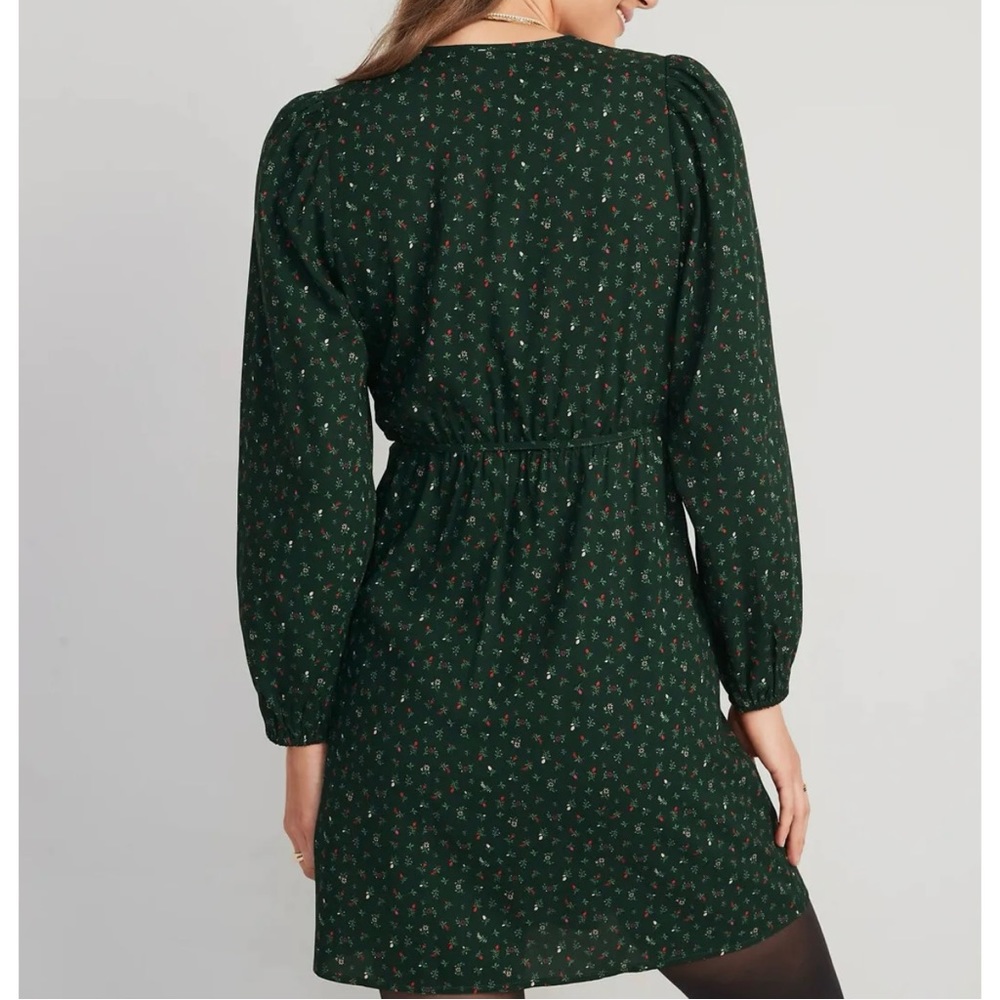 Old Navy Women’s Puff Sleeve Mini Wrap Dress, Small TALL - Picture 5 of 5